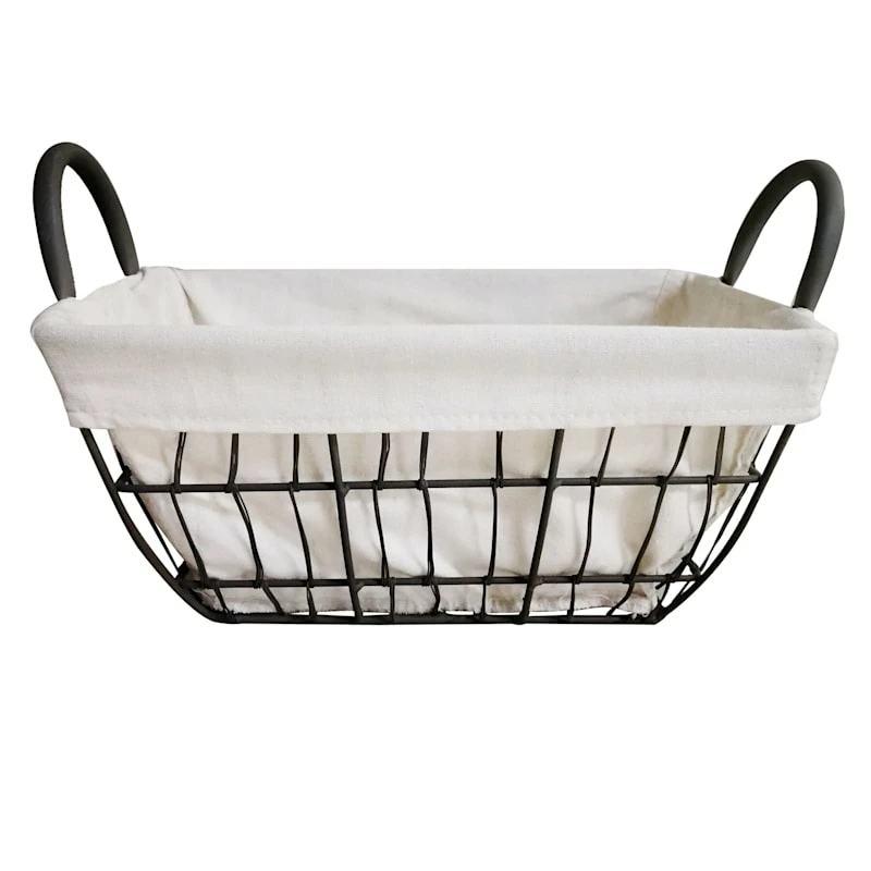 Tapered Rec Wavy Wire Basket W/Liner L 1 Tapered Rec Wavy Wire Basket W/Liner L