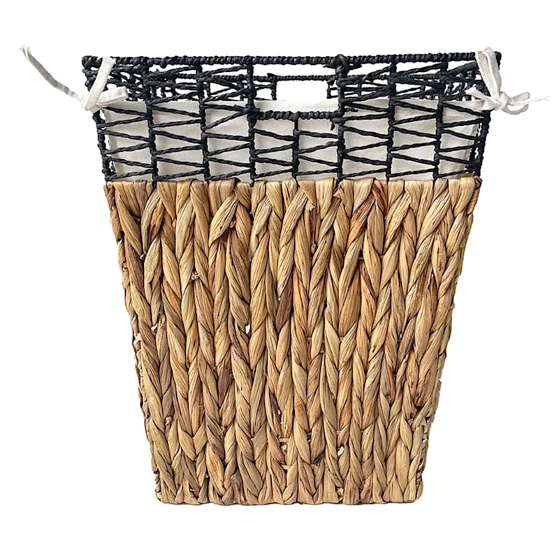 Tapered Square Water Hyacinth Laundry Hamper, Large 1 Tapered Square Water Hyacinth Laundry Hamper, Large