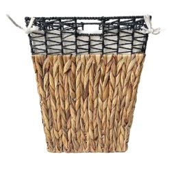 Tapered Square Water Hyacinth Laundry Hamper, Small