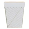 Tapered White Wood Rectangle Laundry Hamper