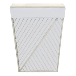 Tapered White Wood Rectangle Laundry Hamper