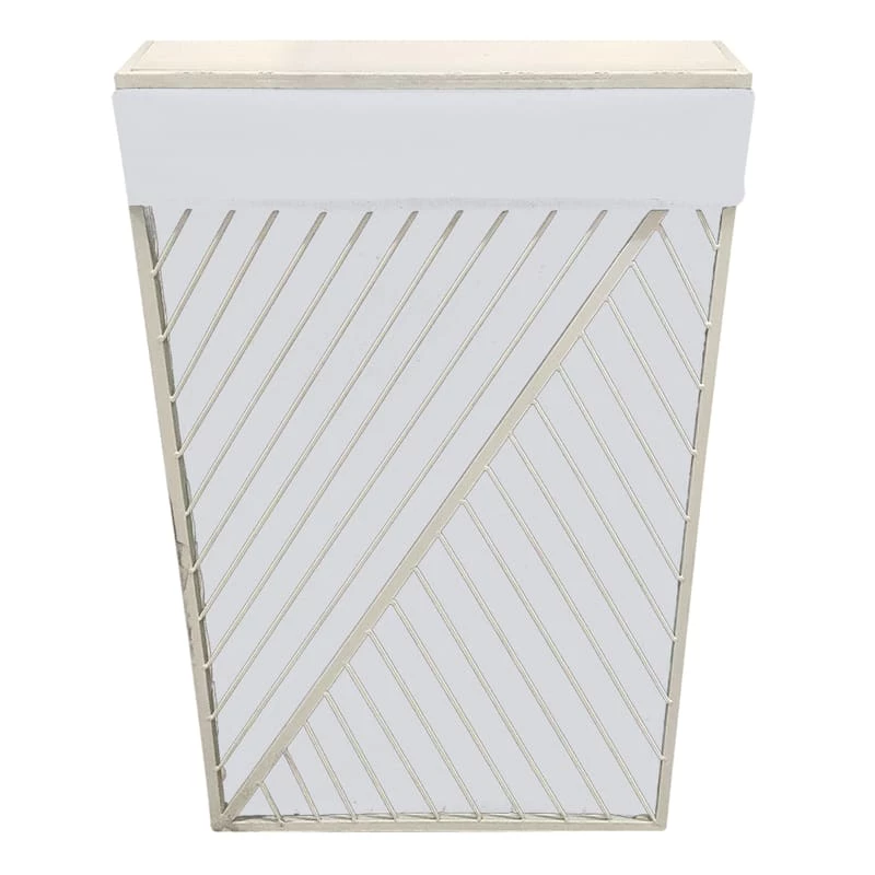 Tapered White Wood Rectangle Laundry Hamper 1 Tapered White Wood Rectangle Laundry Hamper