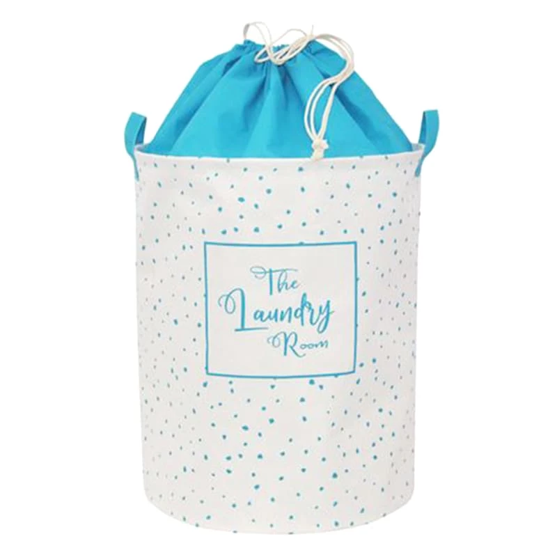 The Laundry Room Collapsible Laundry Hamper With Drawstring Liner, Blue 1 The Laundry Room Collapsible Laundry Hamper With Drawstring Liner, Blue