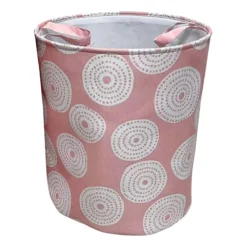 Tiny Dreamers Aussie Pink Circle Laundry Hamper, Large