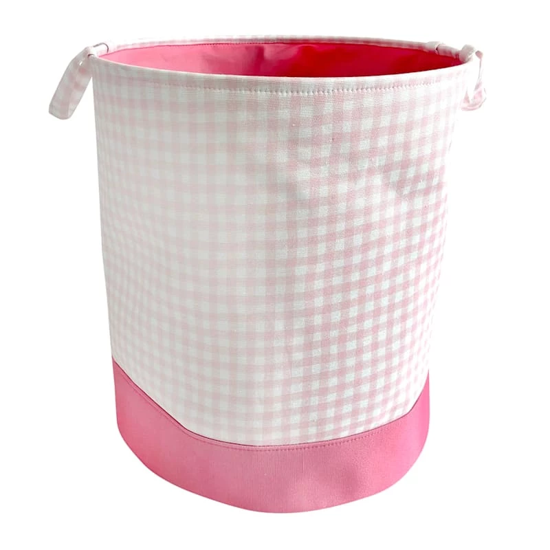 Tiny Dreamers Gingham Pink Laundry Hamper, Large 1 Tiny Dreamers Gingham Pink Laundry Hamper, Large