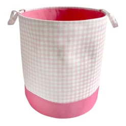 Tiny Dreamers Gingham Pink Laundry Hamper, Small