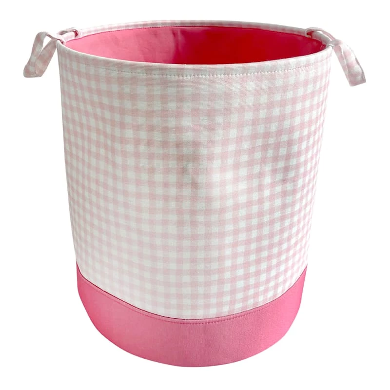 Tiny Dreamers Gingham Pink Laundry Hamper, Small 1 Tiny Dreamers Gingham Pink Laundry Hamper, Small