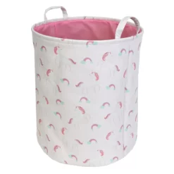 Tiny Dreamers Round Unicorn Kids Laundry Hamper, Medium