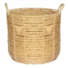 Tracey Boyd Braided Round Basket With Triangle Accents, Large