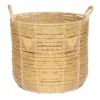 Tracey Boyd Braided Round Basket With Triangle Accents, Medium