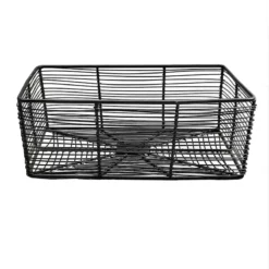 Tracey Boyd Charcoal Grey Rectangle Metal Storage Basket, Medium