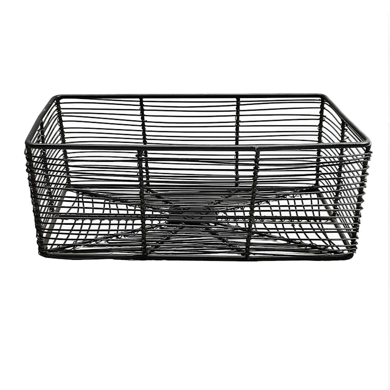 Tracey Boyd Charcoal Grey Rectangle Metal Storage Basket, Medium 1 Tracey Boyd Charcoal Grey Rectangle Metal Storage Basket, Medium