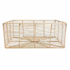 Tracey Boyd Gold Iron Rectangle Storage Basket, Large