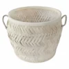 Tracey Boyd Whitewashed Bamboo Basket, Large