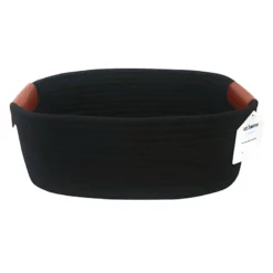 Trist Black Rectangle Storage Bin, Medium