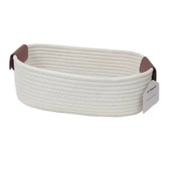 Trist White Rectangle Storage Bin, Small