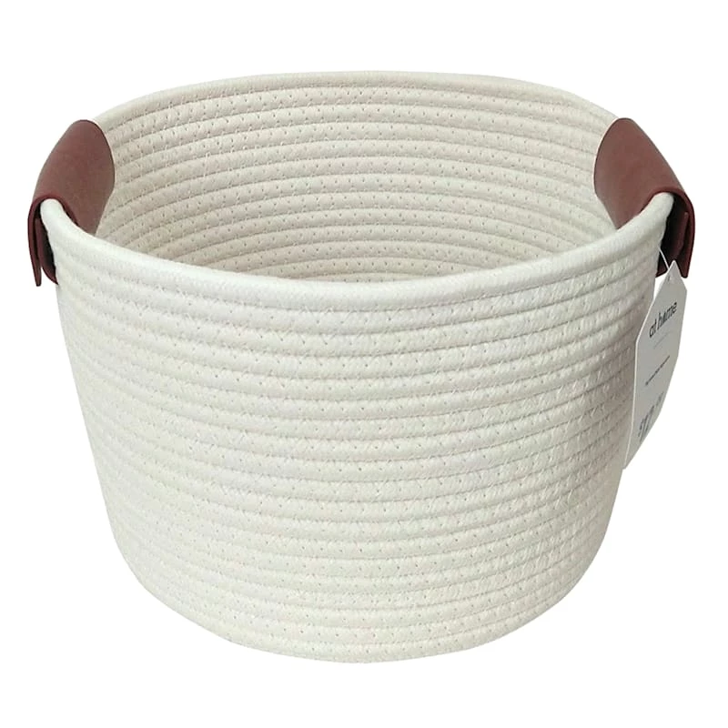 Trist White Tall Round Storage Bin, Medium 1 Trist White Tall Round Storage Bin, Medium