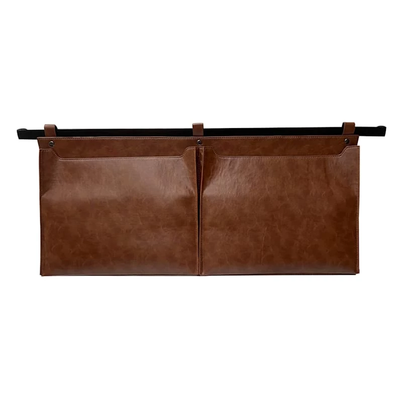 Two Pocket Brown Metal Wall Organizer 1 Two Pocket Brown Metal Wall Organizer