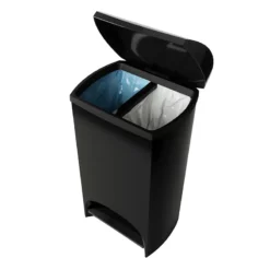 Two-Step Black Trash Can, 12gal -Storage Sales Store two step black trash can 12gal 3