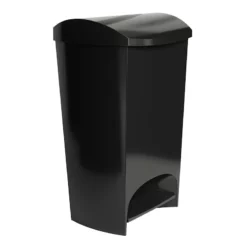 Two-Step Black Trash Can, 12gal -Storage Sales Store two step black trash can 12gal 4