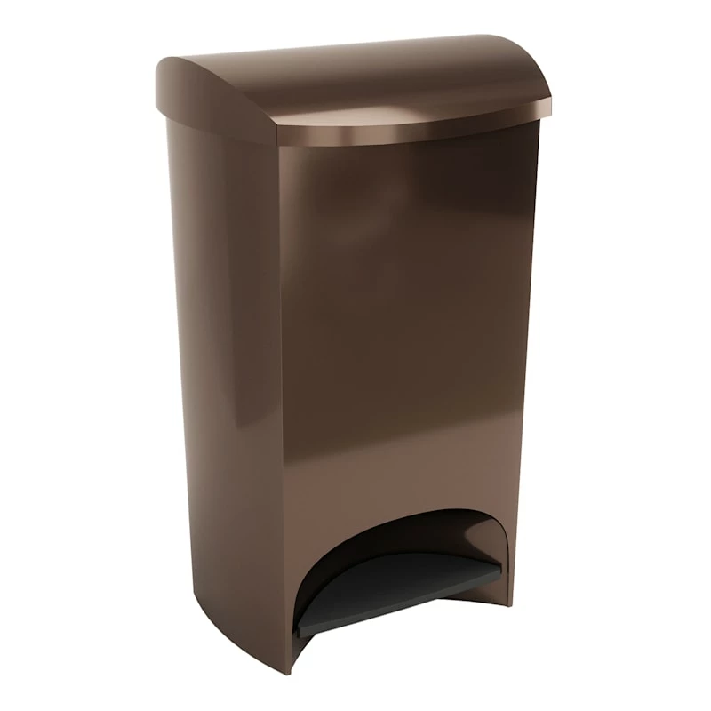 Two-Step Bronze Trash Can, 12gal 1 Two-Step Bronze Trash Can, 12gal