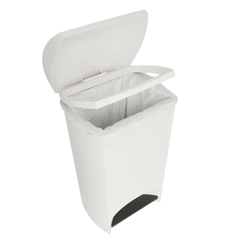Two-Step White Trash Can, 12gal 3 Two-Step White Trash Can, 12gal - Image 3