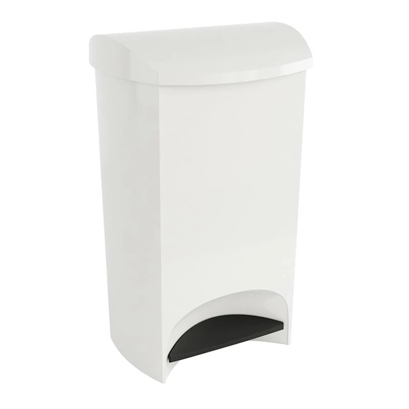 Two-Step White Trash Can, 12gal 1 Two-Step White Trash Can, 12gal