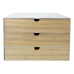 Ty Pennington 3-Drawer White Metal & Wooden File Cabinet