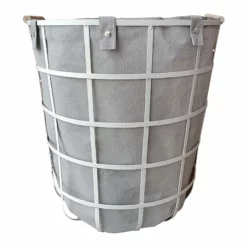 Ty Pennington Metal Wire Laundry Hamper With Liner, White