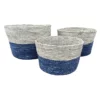 Ty Pennington Round Blue & White Maize Storage Basket, Large