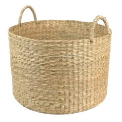 Ty Pennington Round Natural Wicker Basket With Handles, Large