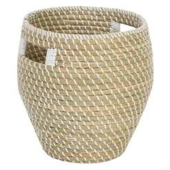 Ty Pennington Seagrass Basket With Plastic Binding, Small
