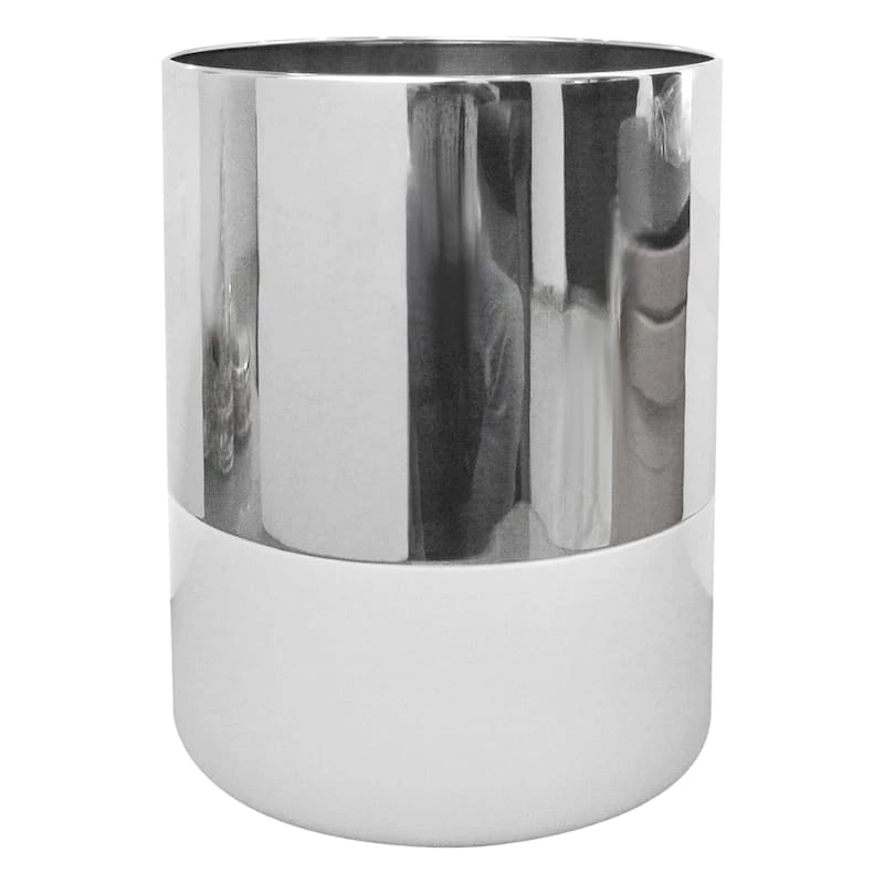 Ty Pennington White Wastebasket, 10" 1 Ty Pennington White Wastebasket, 10"