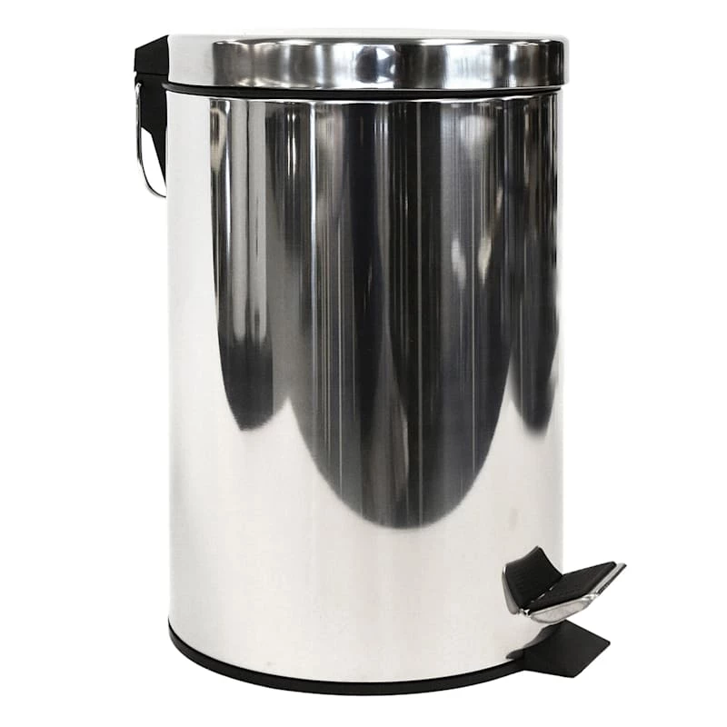 Walsh Shiny Stainless Steel Round Step Can With Removable Liner, 7l 1 Walsh Shiny Stainless Steel Round Step Can With Removable Liner, 7l