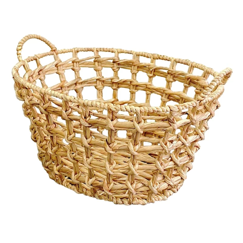 Water Hyacinth Oval Karo Weave Taper Basket 1 Water Hyacinth Oval Karo Weave Taper Basket