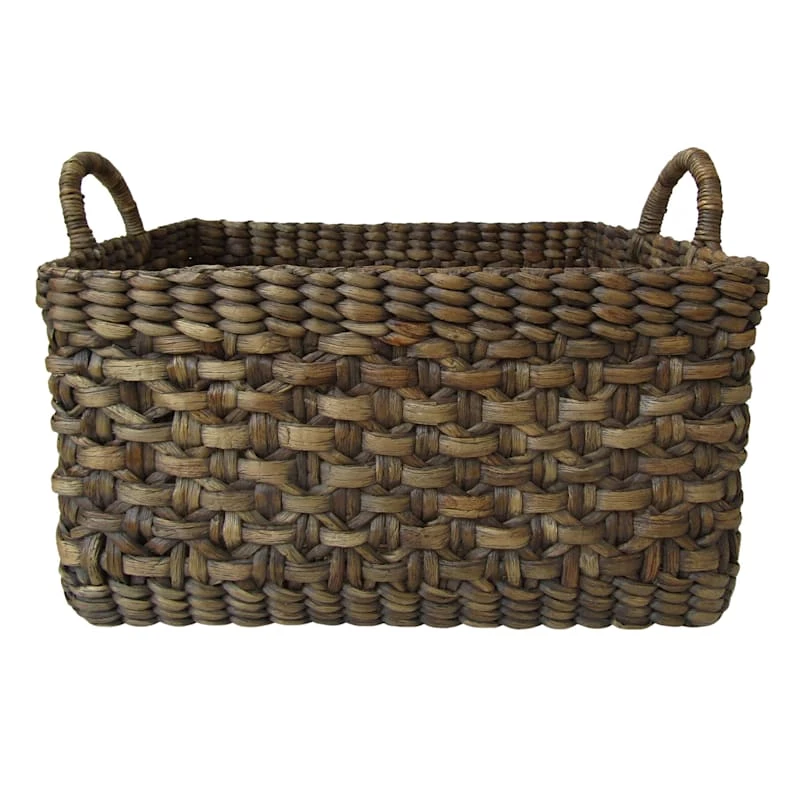 Water Hyacinth Rectangle Grey Extra Large Basket 2 Water Hyacinth Rectangle Grey Extra Large Basket - Image 2