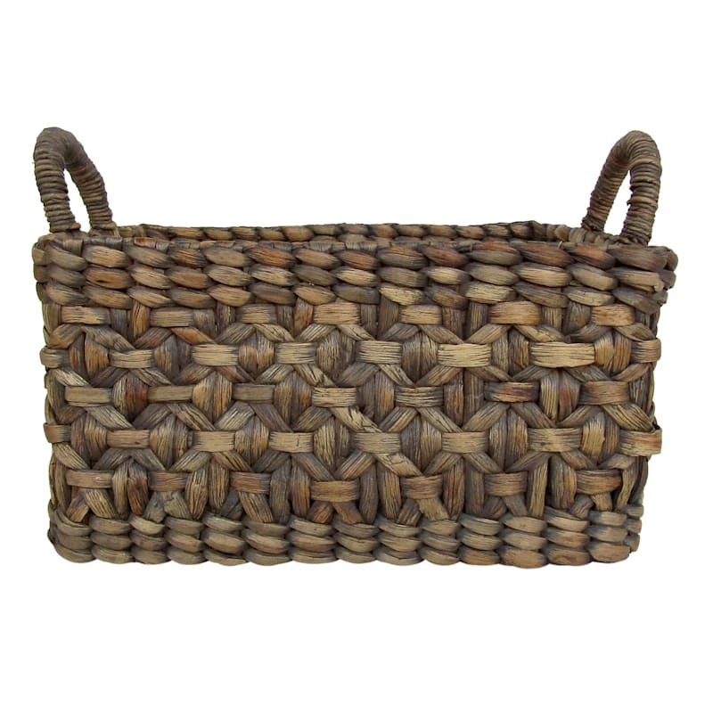 Water Hyacinth Rectangle Grey Extra Medium Basket 2 Water Hyacinth Rectangle Grey Extra Medium Basket - Image 2