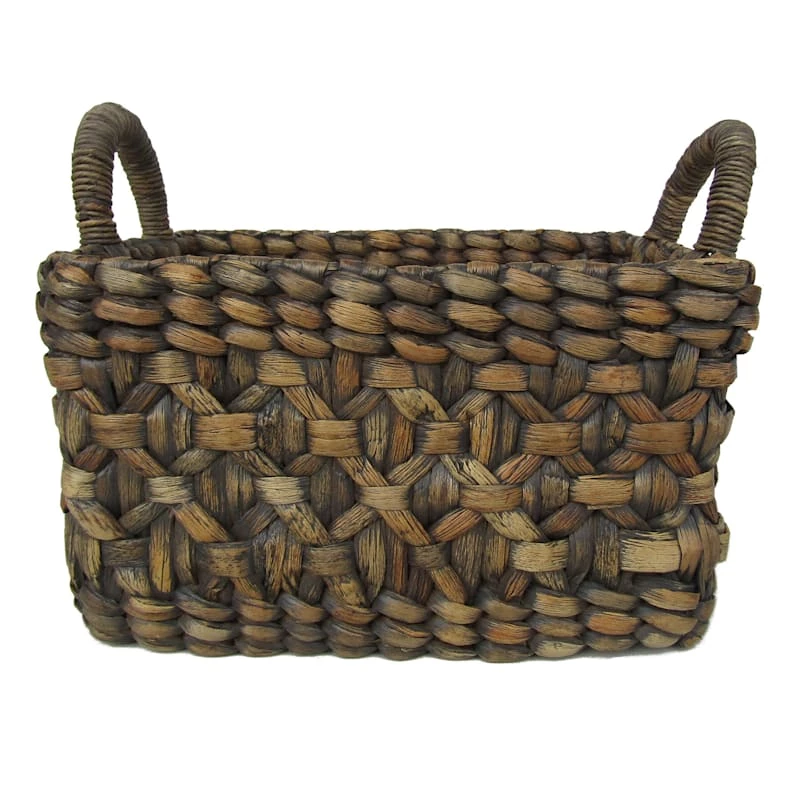 Water Hyacinth Rectangle Grey Extra Small Basket 2 Water Hyacinth Rectangle Grey Extra Small Basket - Image 2