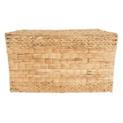 Water Hyacinth Storage Trunk With Flat Lid, Large