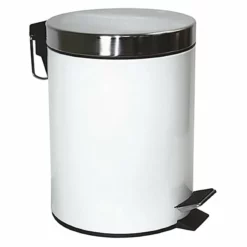 White Metal Trash Bin, 5l