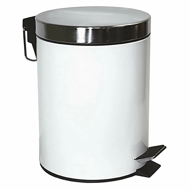 White Metal Trash Bin, 5l 1 White Metal Trash Bin, 5l