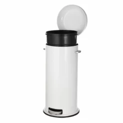 White Round Retro Pedal Bin, 30l 6 White Round Retro Pedal Bin, 30l -Storage Sales Store white round retro pedal bin 30l 2