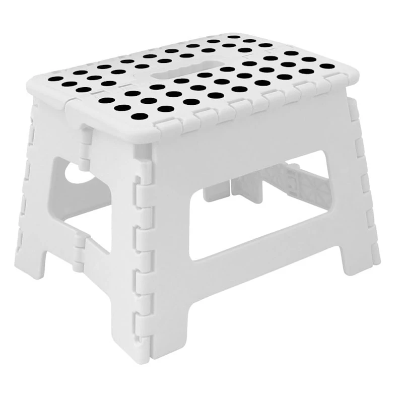 White Step Stool, 9" 1 White Step Stool, 9"