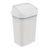 White Storage Rectangle Swing Lid Trash Bin, 50l