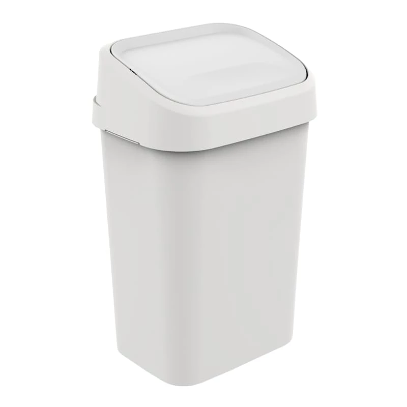White Storage Rectangle Swing Lid Trash Bin, 50l 1 White Storage Rectangle Swing Lid Trash Bin, 50l