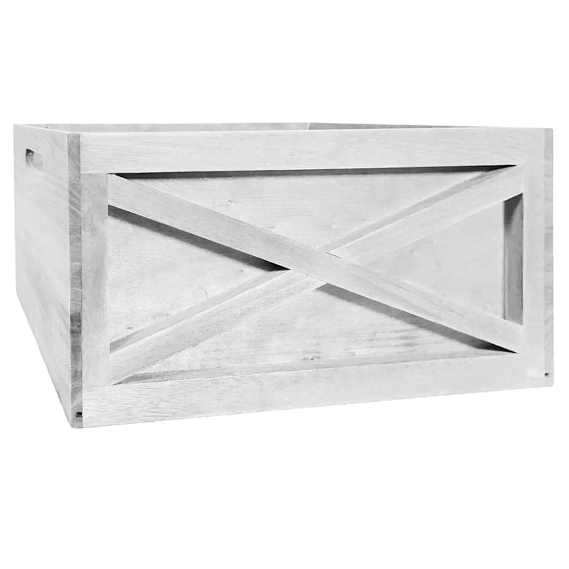 White Wooden Crate, Medium 1 White Wooden Crate, Medium