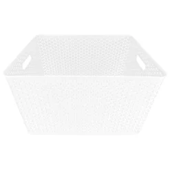 White Y-Weave Plastic Storage Basket, Extra Large
