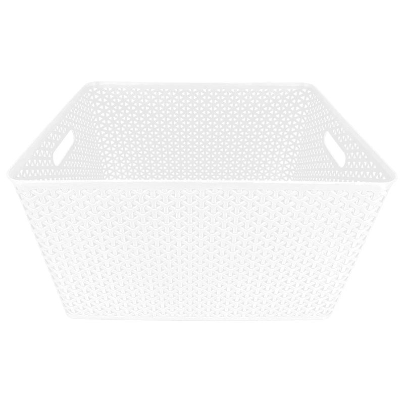 White Y-Weave Plastic Storage Basket, Extra Large 1 White Y-Weave Plastic Storage Basket, Extra Large