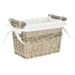 Willow Rectangular Basket/Liner/Dowel Handle