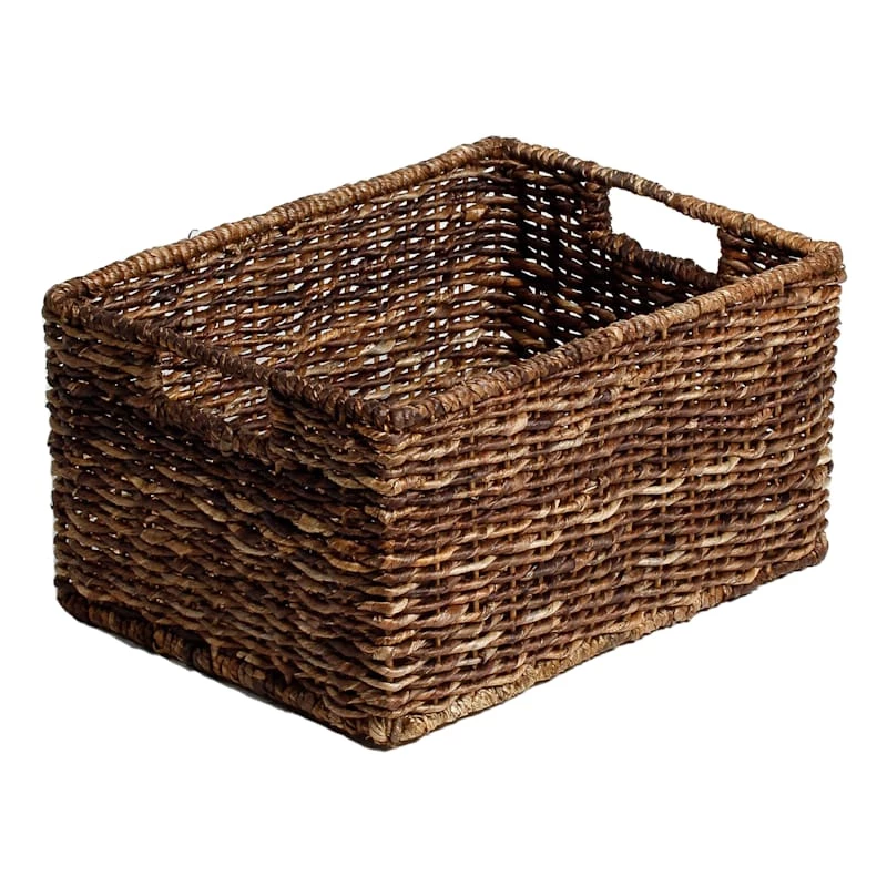 Woven Abaca Rectangle Shelf Tote, Large 1 Woven Abaca Rectangle Shelf Tote, Large